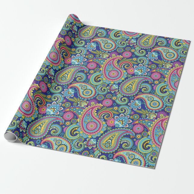 MomCat.org Paisley Wrapping Paper (Unrolled)