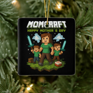 Momcraft Happy Mother Day Funny Gamer Mom Ceramic Ornament