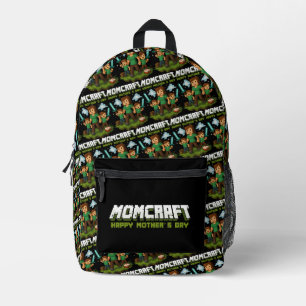 Momcraft Happy Mother Day Funny Gamer Mom Printed Backpack