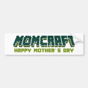Momcraft Happy Mother Day Funny Gamer Mum Bumper Sticker