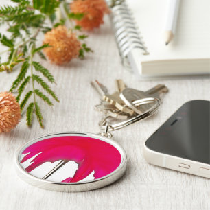 Moment Captured: A Red Rose Petal Elegance Key Ring