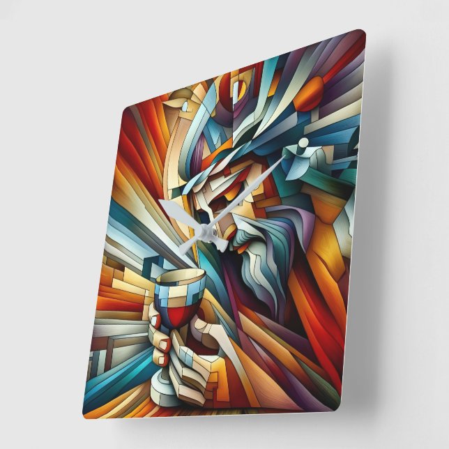 Moment of Agony Square Wall Clock (Angle)