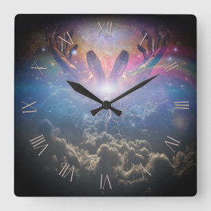 Moment of creation square wall clock