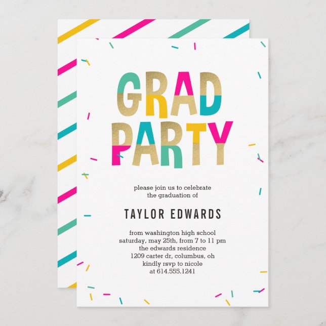 Moment Of Joy Graduation Party Invitation (Front/Back)