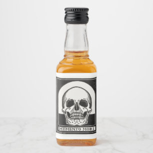 Momento Mori Skull Liquor Bottle Label