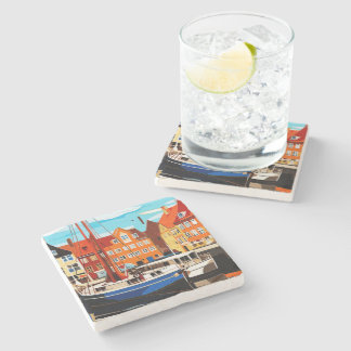 Moments in Copenhagen's Port #10 Stone Coaster