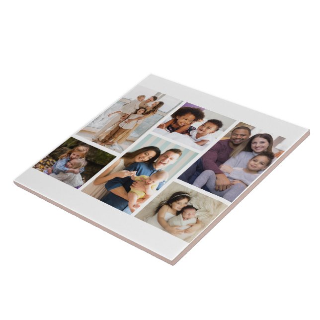 Moments in Focus: Customisable 6 Photo Collage Ceramic Tile (Side)
