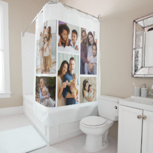 Moments in Focus: Customisable 6 Photo Collage Shower Curtain