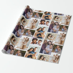 Moments in Focus: Customisable 6 Photo Collage Wrapping Paper
