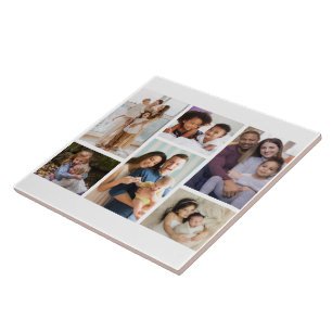Moments in Focus: Customizable 6 Photo Collage Ceramic Tile