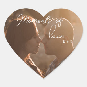 Moments of love, couple in love heart sticker