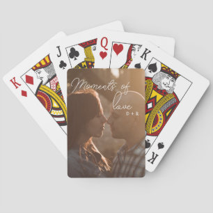 Moments of love, couple in love playing cards