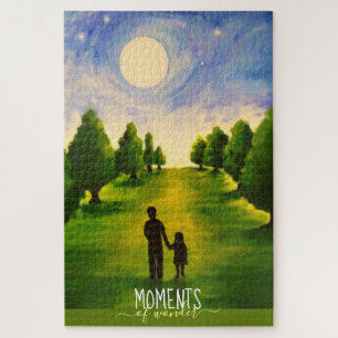 Moments of wonder moonlit walk in woods jigsaw puzzle