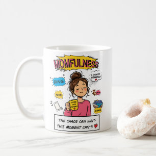 Momfulness Comic Mindful Mum Quote Art Coffee Mug