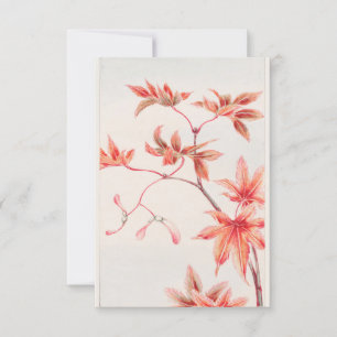 Momiji Maple Tree With Leaves And Seeds by Megata Invitation