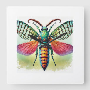 Momisis insect 180724IREF233 - Watercolor Square Wall Clock