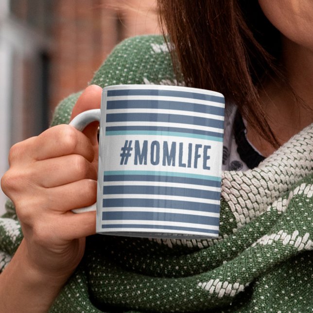 Momlife blue and white coffee mug (Creator Uploaded)