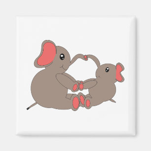 Momma and Baby Elephant Magnet