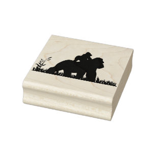 Momma and Baby Gorilla Rubber Stamp