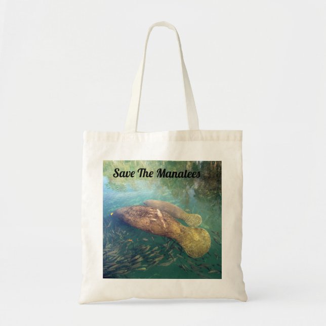Momma and Baby Manatee - Personalise This Tote Bag (Front)