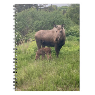 Momma and Baby Moose Notebook