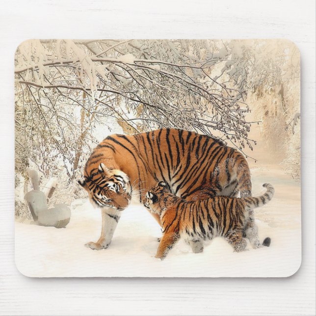 Momma and Baby Tigers Mouse Pad (Front)