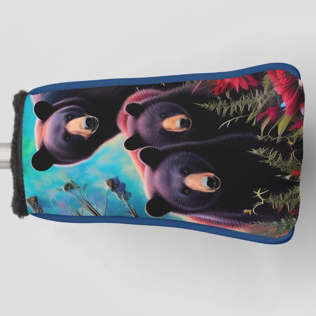 Momma Bear and cubs Golf Head Cover (Front)