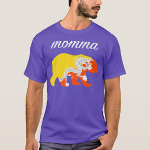 Momma Bear Bhutan Flag Bhutanese Roots Premium T-Shirt