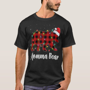Momma Bear Buffalo Red Plaid Matching Family Chris T-Shirt