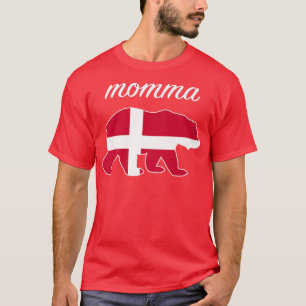 Momma Bear Denmark Flag Danish Roots Premium 1432 T-Shirt