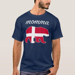 Momma Bear Denmark Flag Danish Roots Premium T-Shirt