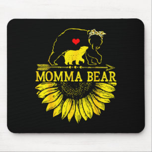 Momma bear mothers day sunflower family mouse pad