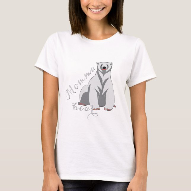 MOMMA Bear Polar Bear Family T-Shirt (Front)