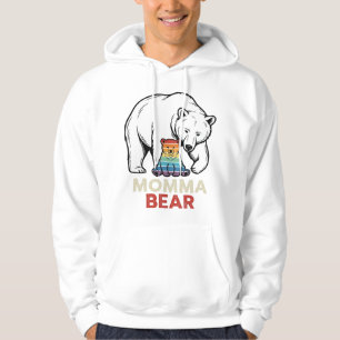 Momma Bear Rainbow Vintage Engraving Shirt Design_