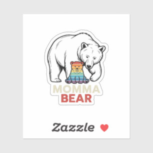 Momma Bear Rainbow Vintage Engraving Shirt Design_