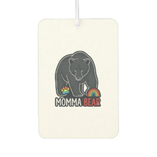 Momma Bear Rainbow Vintage Engraving Shirt Design Car Air Freshener