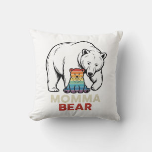 Momma Bear Rainbow Vintage Engraving Shirt Design_ Cushion