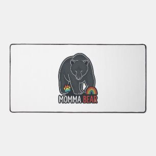 Momma Bear Rainbow Vintage Engraving Shirt Design Desk Mat