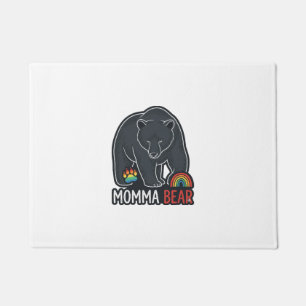 Momma Bear Rainbow Vintage Engraving Shirt Design Doormat