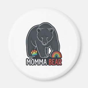 Momma Bear Rainbow Vintage Engraving Shirt Design Magnet