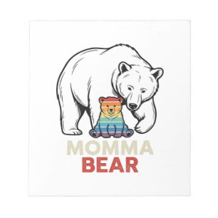 Momma Bear Rainbow Vintage Engraving Shirt Design_ Notepad