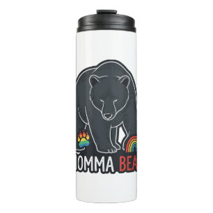 Momma Bear Rainbow Vintage Engraving Shirt Design Thermal Tumbler