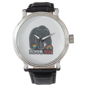 Momma Bear Rainbow Vintage Engraving Shirt Design  Watch