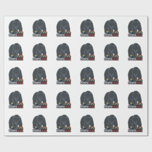 Momma Bear Rainbow Vintage Engraving Shirt Design Wrapping Paper