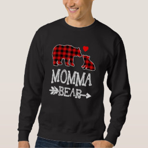 Momma Bear Red Buffalo Plaid Grandma Bear Pajama Sweatshirt