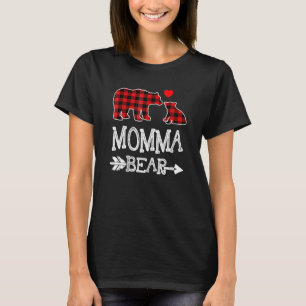Momma Bear Red Buffalo Plaid Grandma Bear Pajama T-Shirt