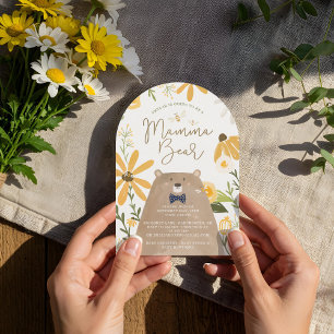 Momma Bear & Sweet Honey Bee Baby Boy Shower Invitation