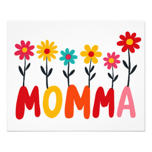MOMMA Bloom – Whimsical Floral Hand-Drawn Art Photo Print