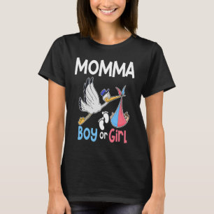 Momma Boy or Girl Gender Reveal Pregnancy Announce T-Shirt
