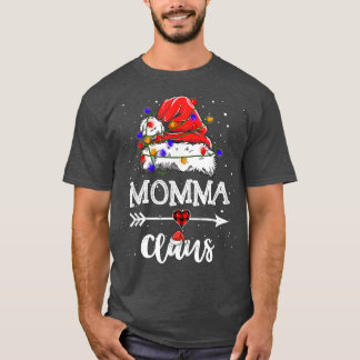 Momma Claus Christmas Light Pajama Family Matching T-Shirt